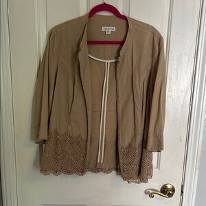 Coldwater Creek Beige Lace Cardigan